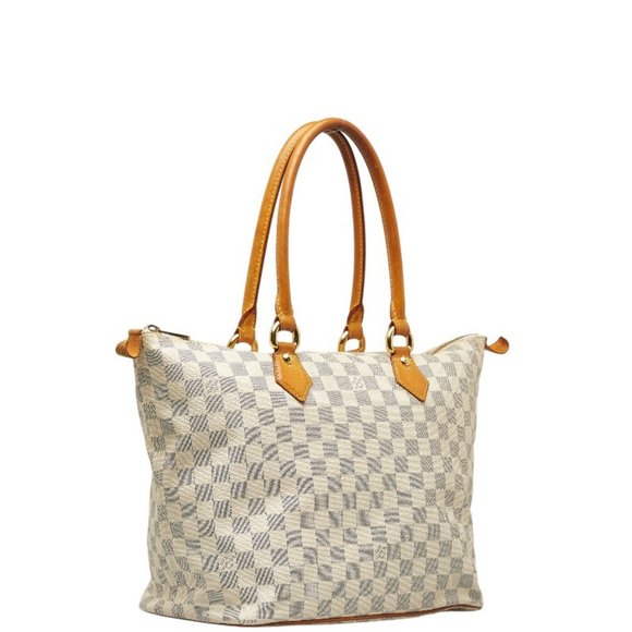 Louis Vuitton Damier Azur Saleya MM Tote Bag Shoulder N51185 White PVC Leathe... - Picture 2 of 11